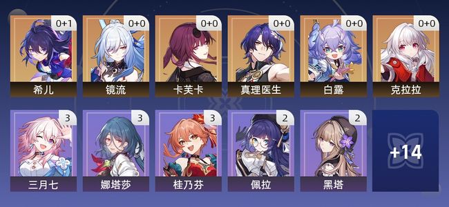 崩坏：星穹铁道10黄 6角色黄 4光锥黄 6五星角色 3五星光锥 44级 女主