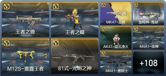 穿越火线：枪战王者5王者武器 117英雄武器 2英雄角色 150万化 枪皇SSS