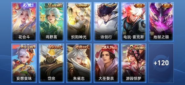 王者荣耀5传说 31史诗 131皮肤 120英雄 尊贵铂金IV