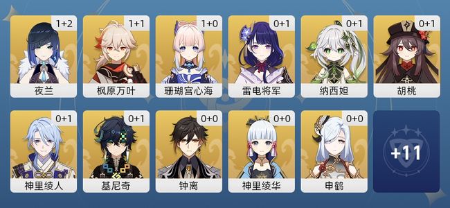原神46黄 30角色黄 16武器黄 22五星角色 15五星武器 女主 60级