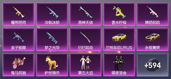 和平精英【苹果版】4载具 10升级枪 13粉装 321套装 154549热力 23印记
