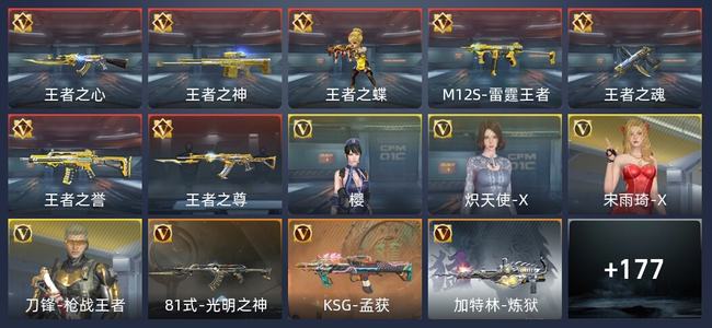 穿越火线：枪战王者7王者 187英雄武器 4英雄角色 223万化 专家S