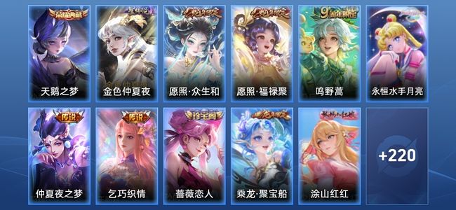 王者荣耀V7 1典藏 1星传说 6传说 46史诗 230皮肤 至尊星耀V