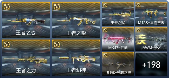 穿越火线：枪战王者V6 17王者武器 207英雄武器 5英雄角色 299万化 枪圣