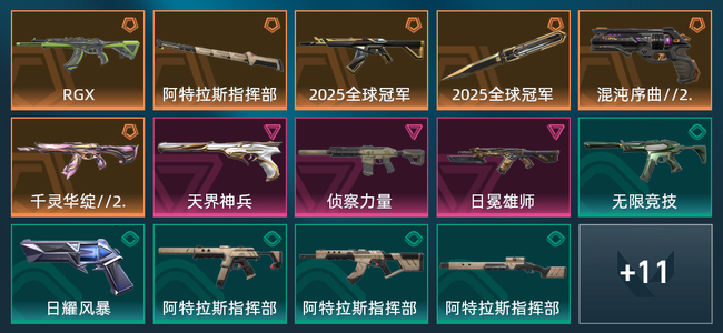 无畏契约6橙皮 3紫皮 25皮肤 14310皮肤总价值 560已用源晶 青铜