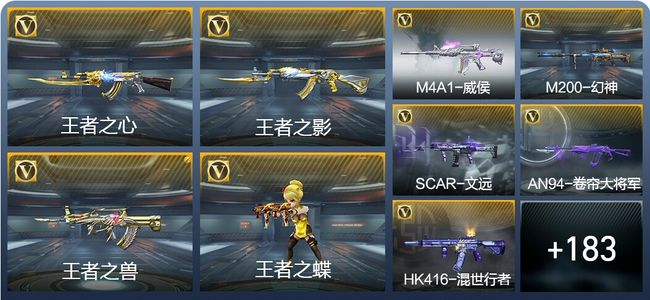 穿越火线：枪战王者6王者武器 192英雄武器 8英雄角色 280万化 枪王SSS