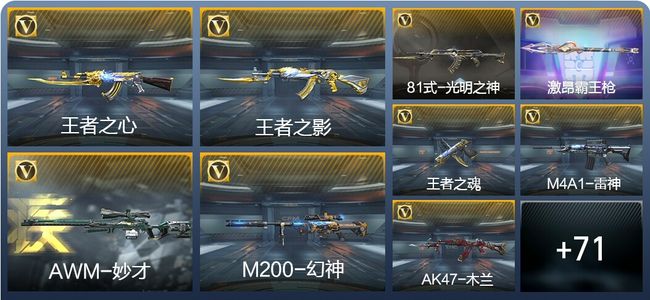 穿越火线：枪战王者V2 3王者武器 83英雄武器 1英雄角色 121万化 大师SS