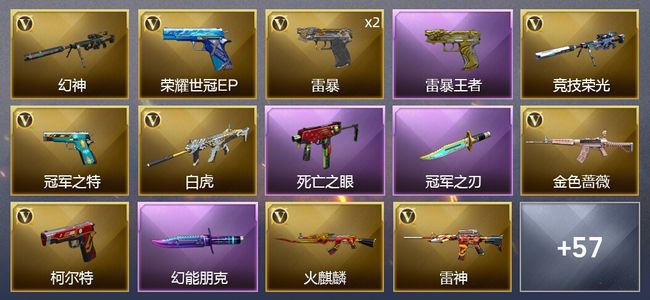 穿越火线（CF）8王者武器 1炫金武器 75V武器 1V角色 29皮肤 可排位 枪王