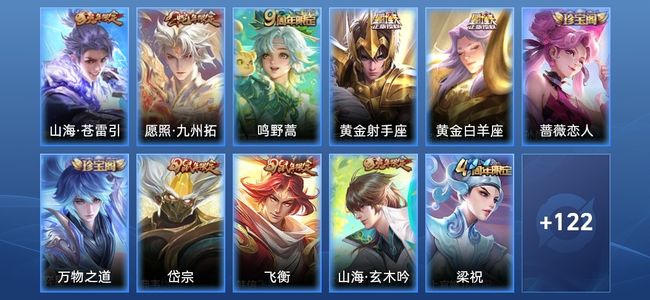王者荣耀V6 1星传说 5传说 30史诗 134皮肤 122英雄 至尊星耀V