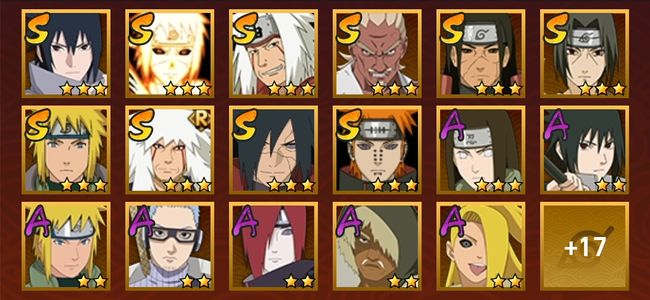 火影忍者V1 10S忍 25A忍 127忍 1176S碎片 15通灵 600W战力 前1000名 上忍