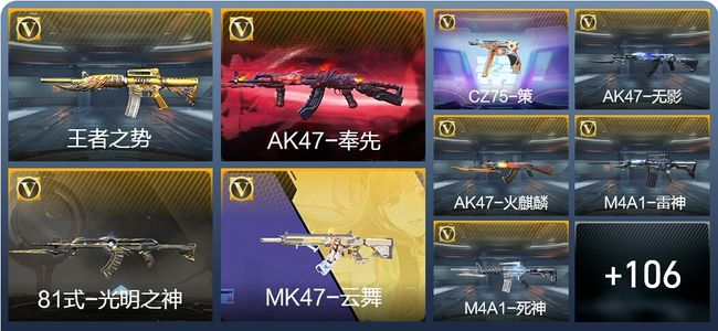 穿越火线：枪战王者V6 4王者武器 116英雄武器 4英雄角色 215万化 枪皇S
