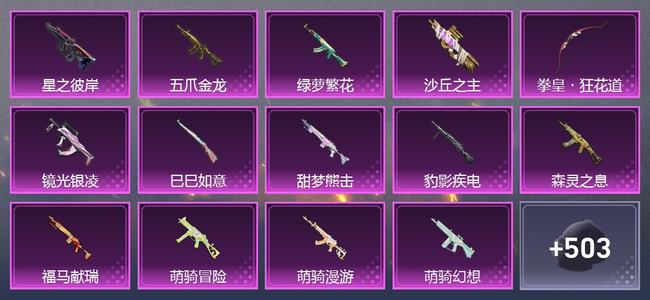 和平精英【苹果版】0载具 0升级枪 8粉装 16尾迹 216套装 90491热力 18印记