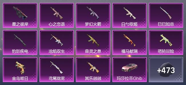 和平精英【苹果版】2载具 0升级枪 17粉装 14尾迹 236套装 103314热力 19印记