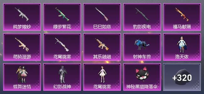 和平精英【苹果版】1载具 0升级枪 5粉装 7尾迹 159套装 68878热力 19印记
