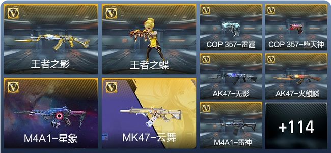 穿越火线：枪战王者3王者武器 123英雄武器 2英雄角色 250万化 枪王SS