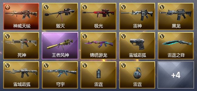 穿越火线（CF）1传说武器 1王者武器 14V武器 8皮肤 可排位 枪王