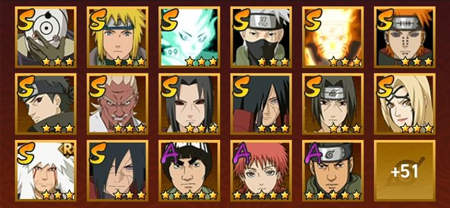 火影忍者V11 17S忍 51A忍 199忍 1992S碎片 18通灵 700W战力 前1000名 中忍