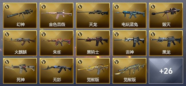 穿越火线（CF）1王者武器 48V武器 4V角色 17皮肤 可排位