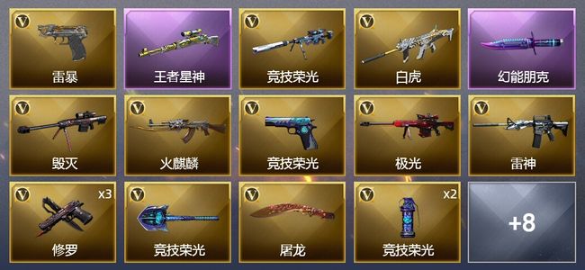 穿越火线（CF）1王者武器 20V武器 2V角色 10皮肤 可排位 枪王