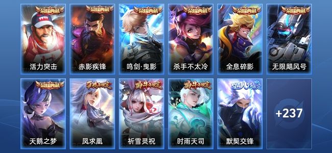 王者荣耀7典藏 17传说 82史诗 248皮肤 尊贵铂金I