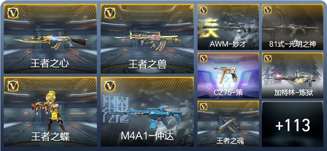 穿越火线：枪战王者V4 6王者武器 134英雄武器 6英雄角色 196万化 枪皇