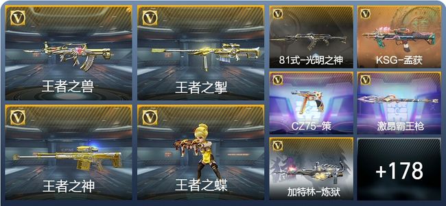 穿越火线：枪战王者V4 12王者武器 187英雄武器 5英雄角色 318万化 大师S