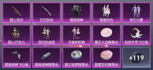 和平精英4升级枪 8粉装 4飞行器 103套装 44108热力 6印记