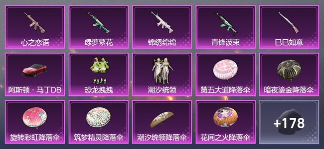 和平精英1载具 6升级枪 2粉装 108套装 45461热力 8印记