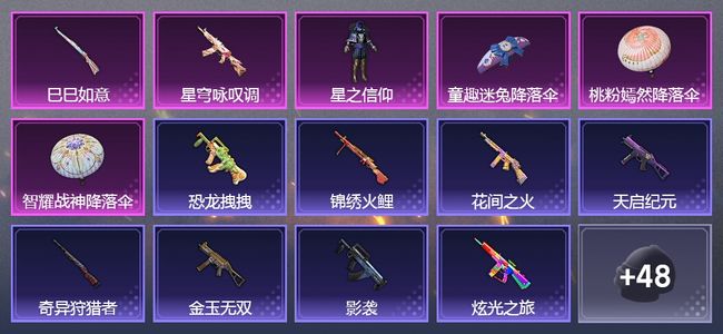 和平精英3升级枪 2粉装 1飞行器 56套装 21003热力 4印记