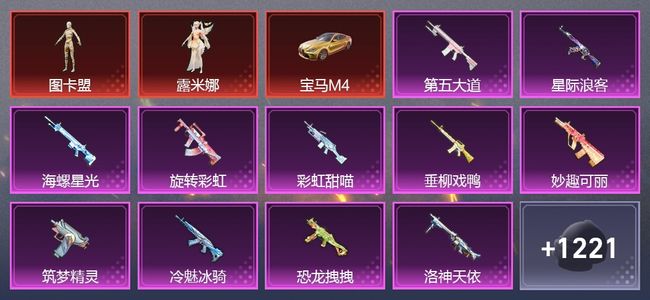 和平精英14载具 39升级枪 113粉装 33尾迹 658套装 324651热力 31印记