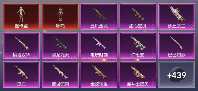 和平精英8载具 20升级枪 21粉装 14尾迹 222套装 118770热力 11印记