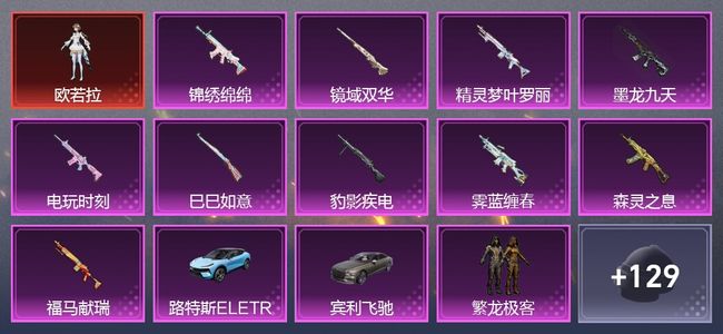 和平精英2载具 10升级枪 6粉装 5尾迹 81套装 51148热力 7印记