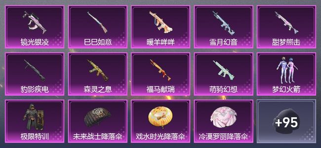 和平精英9升级枪 2粉装 71套装 2,8028热力