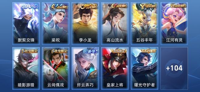 王者荣耀V5 1传说 23史诗 115皮肤 尊贵铂金I