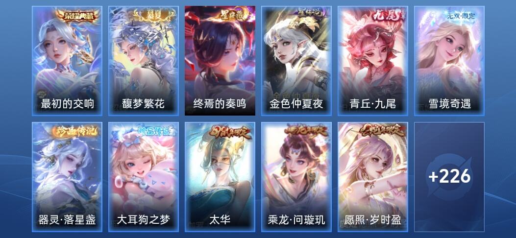 王者荣耀V8 1典藏 2无双 2星传说 23传说 76史诗 236皮肤 绝世王者