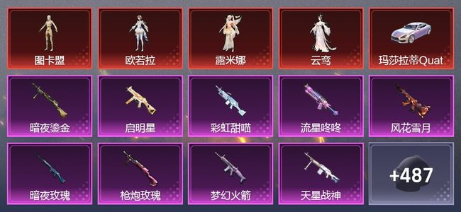 和平精英7载具 22升级枪 36粉装 19尾迹 239套装 13,4467热力 20印记