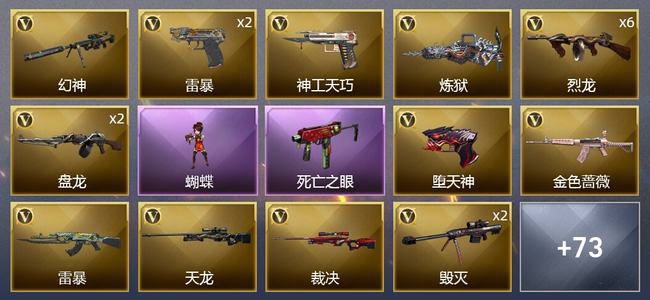 穿越火线（CF）7王者武器 3炫金武器 100V武器 1V角色 20皮肤 可排位 宗师
