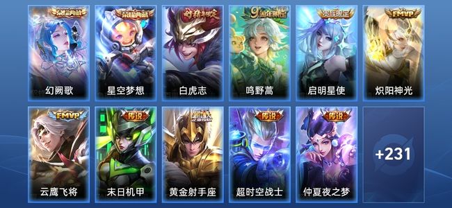 王者荣耀V8 3典藏 2星传说 16传说 55史诗 244皮肤 124英雄 至尊星耀III