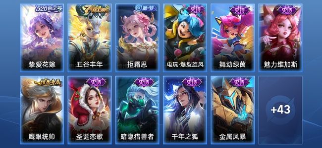 王者荣耀1传说 15史诗 54皮肤 尊贵铂金IV