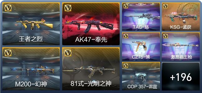 穿越火线：枪战王者V5 8王者武器 205英雄武器 6英雄角色 222万化 大师SS