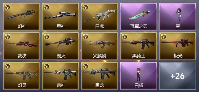 穿越火线（CF）2炫金武器 50V武器 1V角色 9皮肤 可排位 新锐