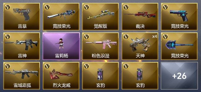 穿越火线（CF）1王者武器 41V武器 3V角色 4皮肤 可排位 枪王
