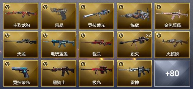 穿越火线（CF）84V武器 7V角色 37皮肤 可排位 传奇