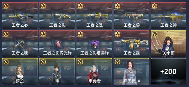 穿越火线：枪战王者V8 9王者 209英雄武器 5英雄角色 297万化 精英
