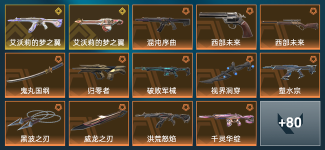 无畏契约23橙皮 2金皮 2紫皮 94皮肤 46010皮肤总价值 1100已用源晶