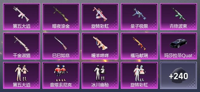 和平精英1载具 9升级枪 10粉装 204枪皮 164套装 9印记 皇冠