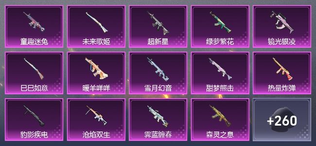 和平精英3载具 14升级枪 12粉装 230枪皮 176套装 14印记 王牌