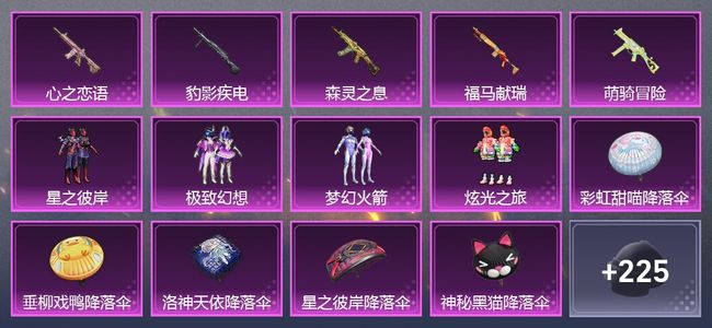 和平精英5升级枪 4粉装 190枪皮 143套装 12印记 皇冠