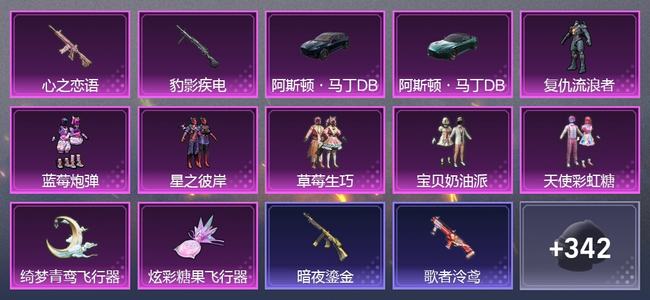 和平精英2载具 8升级枪 6粉装 290枪皮 252套装 0印记