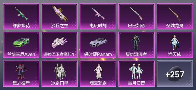 和平精英【苹果版】4载具 13升级枪 6粉装 0尾迹 217套装 0热力 0印记